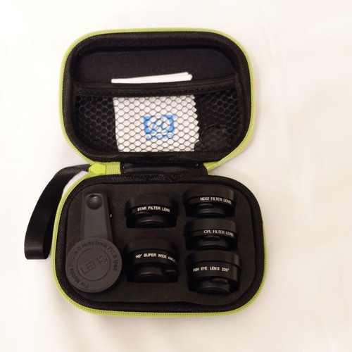 Apexel 6-in-1 Phone Camera Lens Kit and 3-in-1 Macro Lens & Fill Light Kit like new