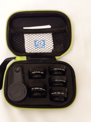 Apexel 6-in-1 Phone Camera Lens Kit and 3-in-1 Macro Lens & Fill Light Kit like new