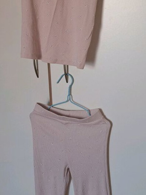 H&M set used for girls 6-7 years, cotton, beige and pink