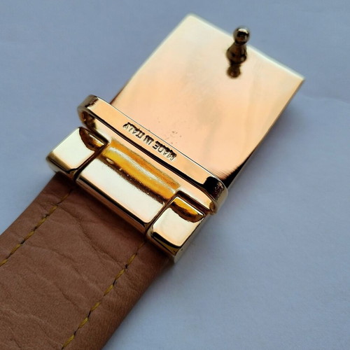1st Classe Alviero Martini Geo Printed Leather Belt New, Size 100 cm