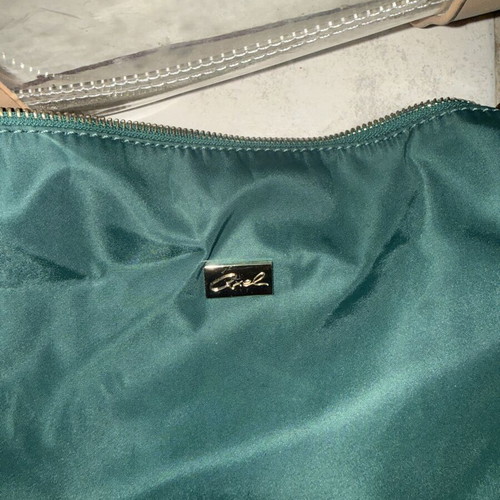 Axel shoulder bag used, transparent with green inner pouch