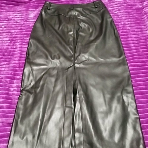 Black leather skirt new, Small, Pink Woman