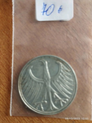German 5 Mark 1965 used