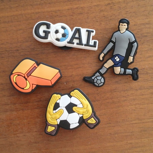 Pins set for Crocs football, new, colorful, pack of four