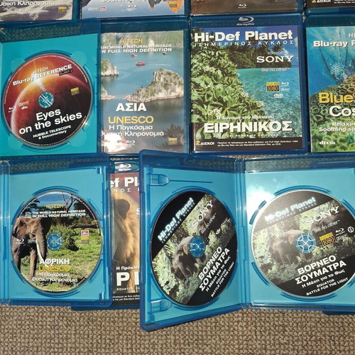 Blu-ray documentary collection used, pack of 12 with Greek subtitles