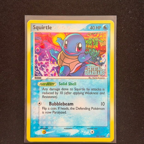 Squirtle 64/100 RH EX Crystal Guardians card like new