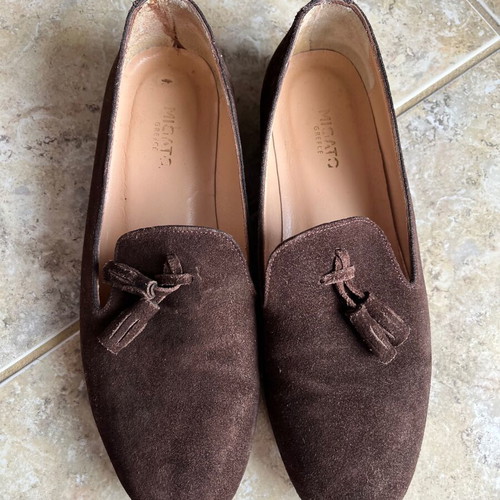 Migato leather loafers like new, beige and brown