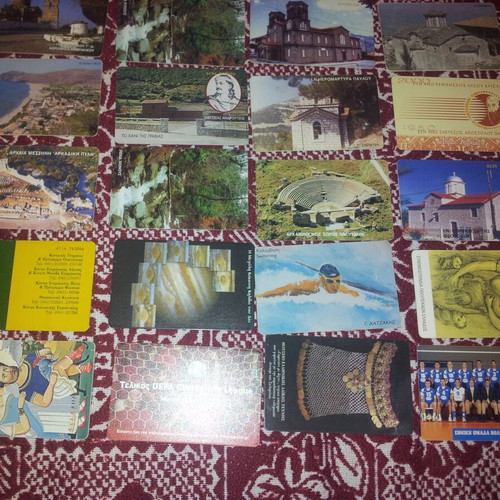 Phone cards used, pack of 20 pieces