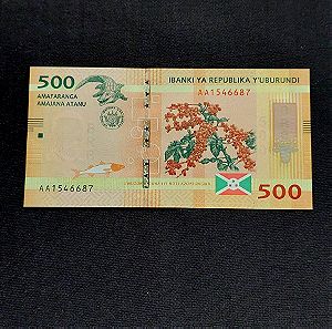BURUNDI. 500 FRANCS 2015.