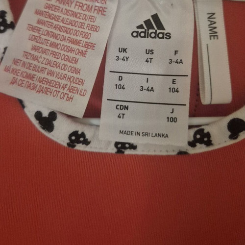 Adidas Mini Mouse Dress for Girl 4 Years Like New, Neoprene Red