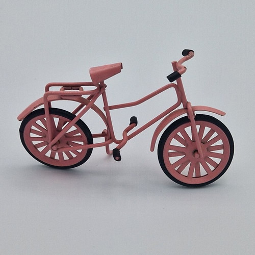 Vintage metal pink miniature bicycle decorative shabby chic used