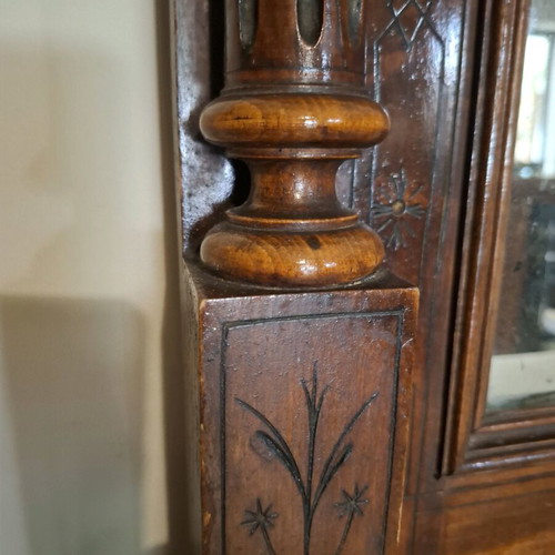 Antique walnut dressing table mirrors used, 2 pieces, circa 1870 handmade