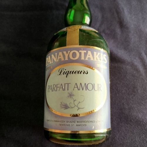 Parfait Amour vintage liqueur bottle used 1981