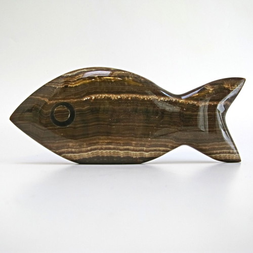 Polished mineral decorative table fish like new