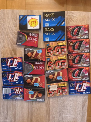 Audio cassette tapes new, collection of 20 pieces TDK, RAKS, EMTEC