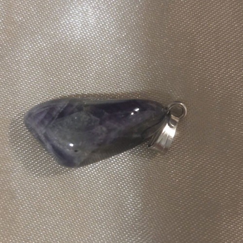 Pendant with natural amethyst like new, purple