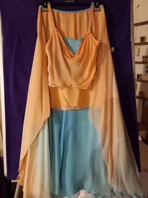 Dress 2 pieces asymmetrical, airy, worn once