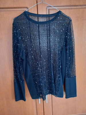Sequin shirt like new, size M, black