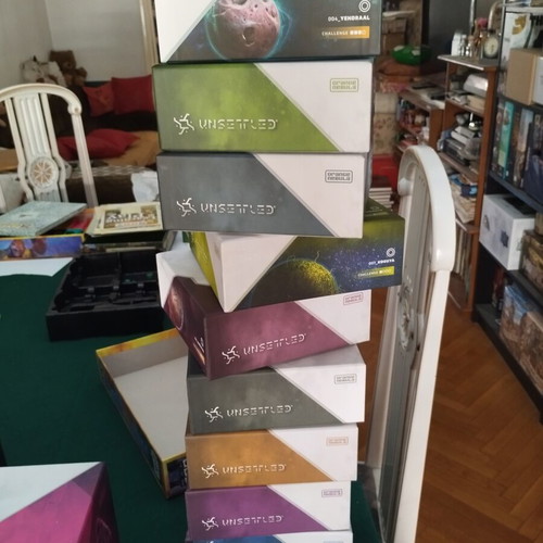 Unsettled 3D printed insert for board game and expansions