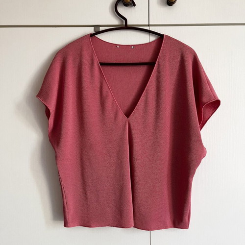 Rib summer blouse pink used, size M