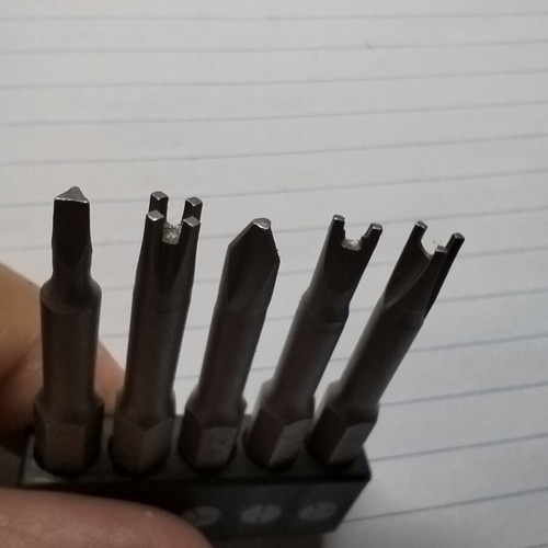 Screwdriver Bits for Special Screws new, set of 5 Cr-v