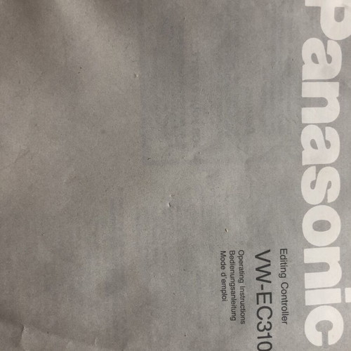 Panasonic VW-EC310E Editing Controller used with manual