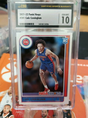 Cade Cunningham Rookie Card CSG Grade 10 Gem Mint NBA Hoops used
