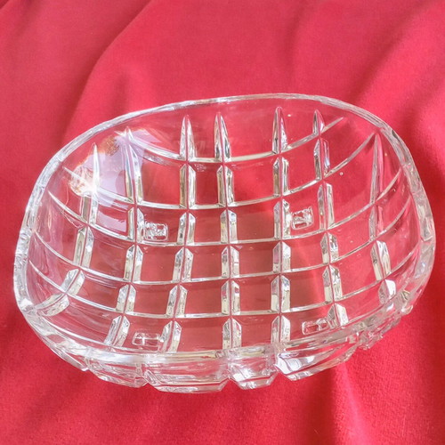 Vintage small crystal serving platter like new