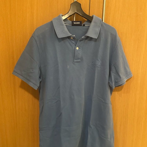 Superdry Polo shirt size XL like new, sea blue with small white defect