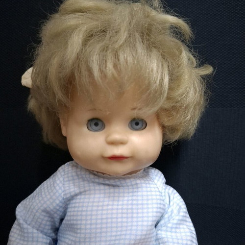 Vintage doll like new with child face, 30 cm tall