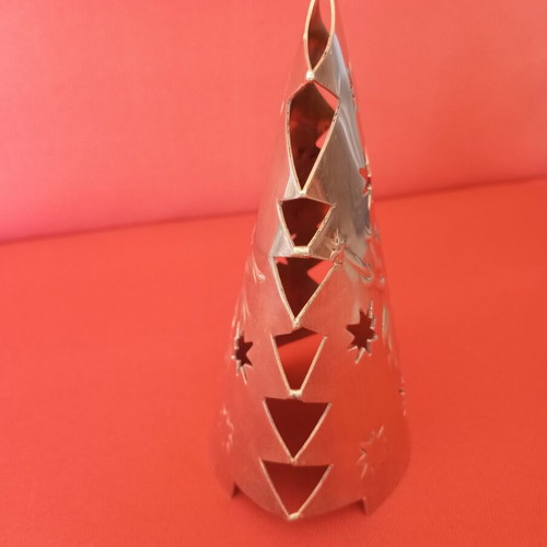 Bronze Christmas Candle Holder handmade, like new, angel design