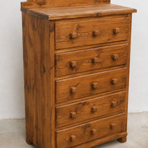 Handmade wooden chest of drawers used, Pelion style