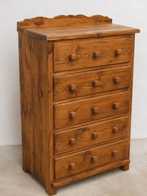 Handmade wooden chest of drawers used, Pelion style