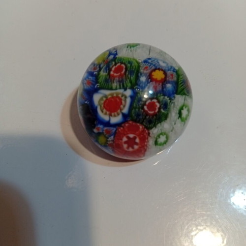 Paperweight Murano glass millefiori used with colorful floral design