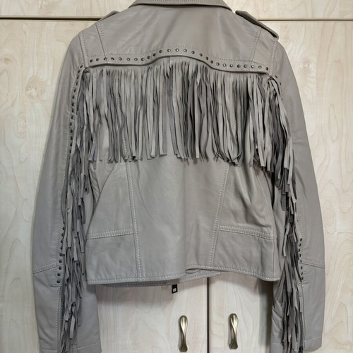 Oakwood Film women's leather jacket, size S, off-white