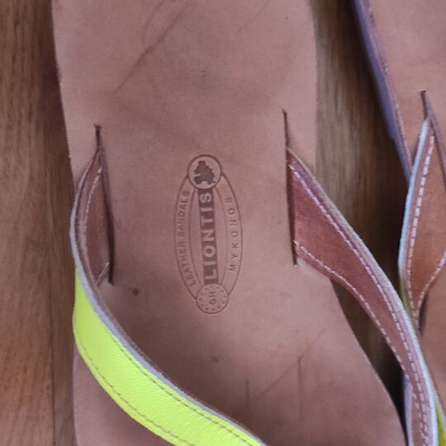 Liontis handmade leather sandals size 35 used, colorful set