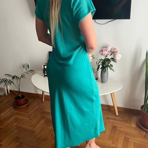 Maxi dress satin BSB like new, turquoise, size L
