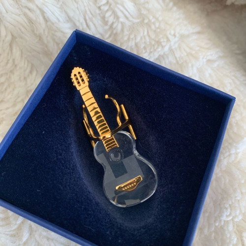 Swarovski guitar figurine new, limited edition with gold accents