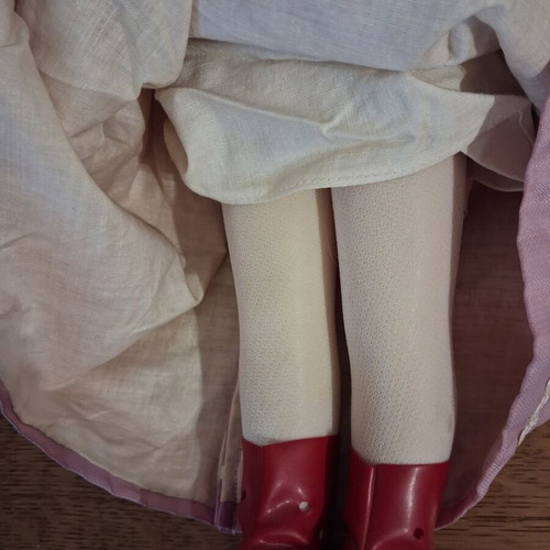 Vintage USSR doll 44cm used, clothes with wear
