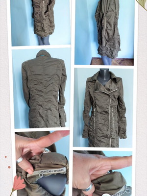 Marc Cain sports designer trench coat, asymmetrical long style
