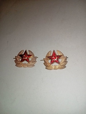 Military hat insignia 1970, set of 2 pieces