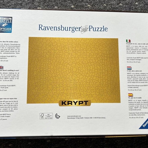 Ravensburger Krypt Gold Puzzle 631 pieces like new