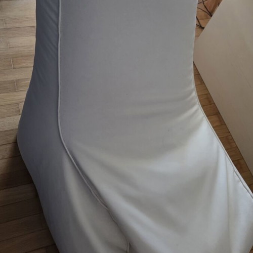Rucomfy bean bag set used, white-cream, includes lounger and footrests