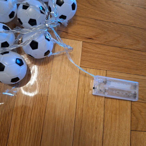 Led light garland with football balls new without batteries