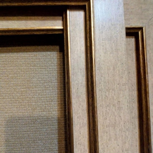 Set of 5 luxury beige and gold picture frames like new