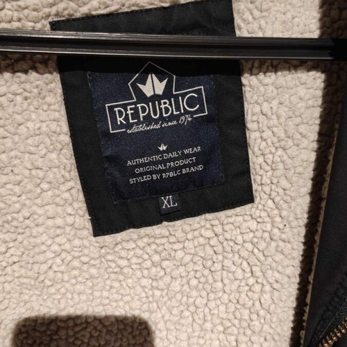 Republic men's long coat used, dark blue, size XL