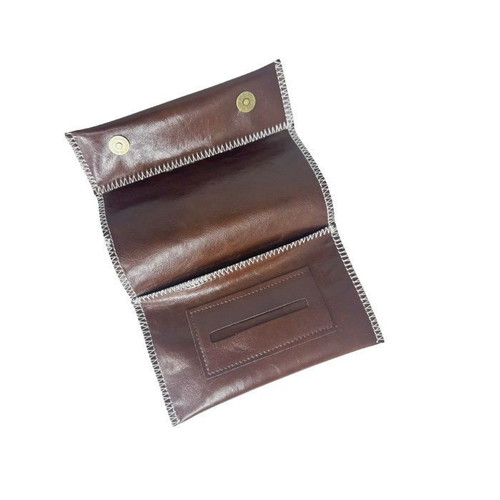 Brown PU Tobacco Pouch 15.5 x 8 cm new