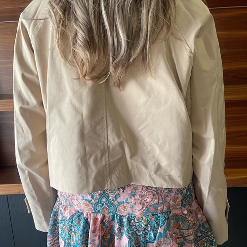 Cropped trench coat jacket like new, beige, size large