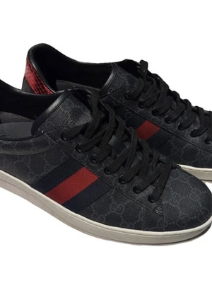 Gucci Ace sneakers used, black with blue and red details