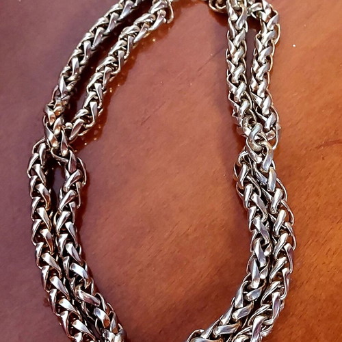 Unisex Franco Wheat Chain Necklace used, gold and silver color